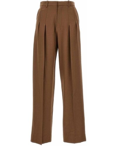 Victoria Beckham Front Fold Trousers - Brown