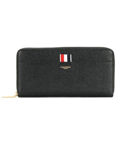 Thom Browne Grained Leather Wallet - Black