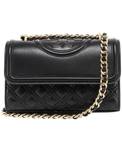 Tory Burch Fleming Small Leather Bag - Black