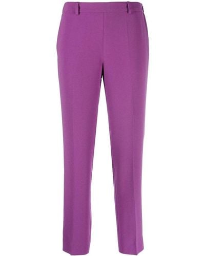 Alberto Biani Straight Leg Cady Trousers - Purple