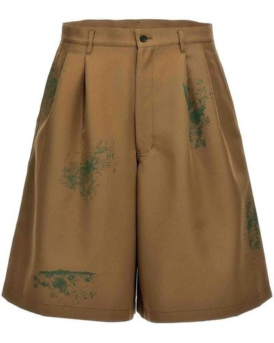 Comme des Garçons Patent Leather Print Bermuda Shorts - Green