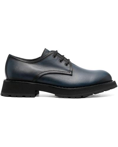 Alexander McQueen Round Toe Leather Brogues - Black