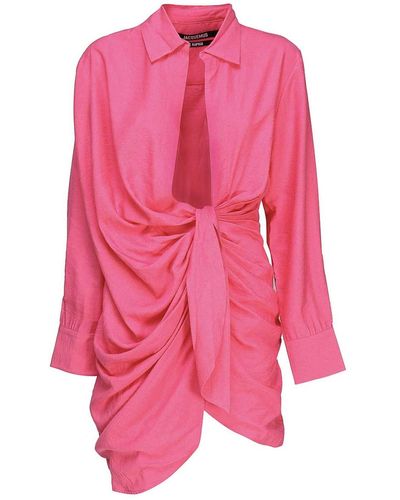 Jacquemus Bahia Dress In Stretch Viscose - Pink