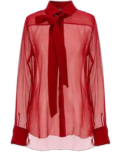 Ermanno Scervino Pussy Bow Shirt - Red