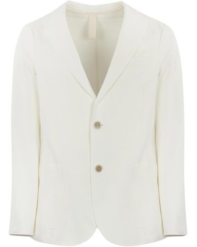 Eleventy Single-breasted Cotton Jacket - White
