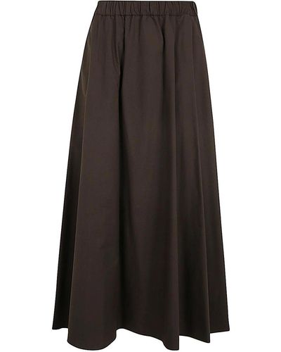 P.A.R.O.S.H. Long Skirt With Elastic Band - Brown