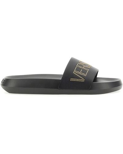 Versace Sandal With Logo - Gray
