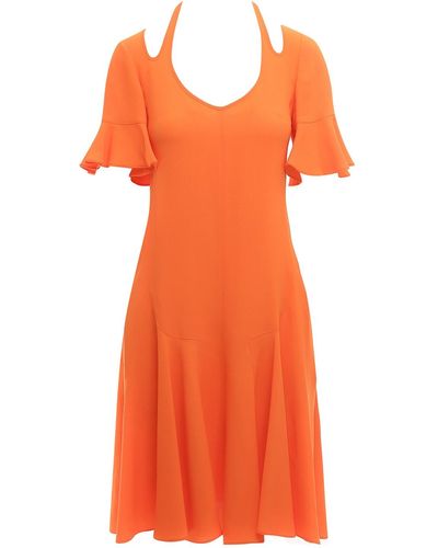 Stella McCartney Viscose Midi Dress With Cut-out Details - Orange