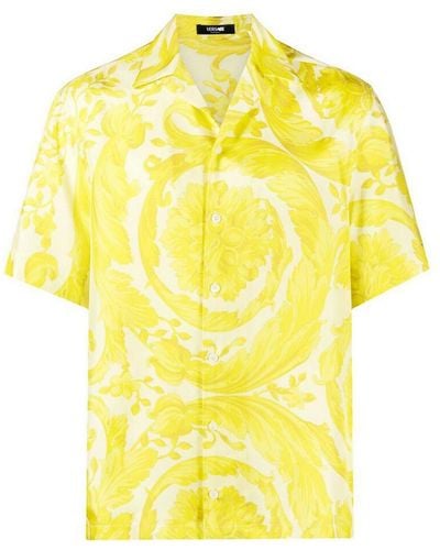 Versace Canary Signature Barocco Print Shirt - Yellow
