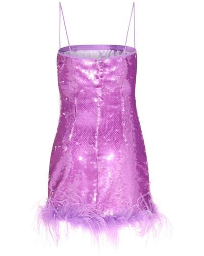 GIUSEPPE DI MORABITO Paillettes And Plumetis Mini Dress - Purple