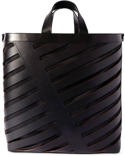 Off-White c/o Virgil Abloh Diag Cut-out Leather Tote Bag - Black