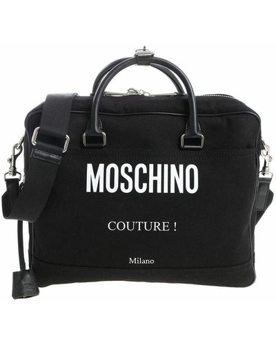 Moschino Fabric Handbag With Padlock - Black