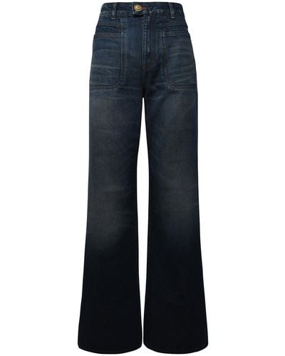Balmain Jeans In Cotone Blu - Blue