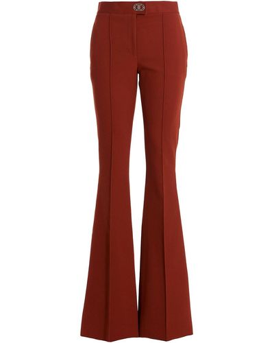 Ferragamo Diagonal Jersey' Trousers With Straight Leg - Red
