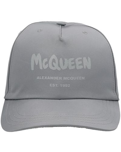 Alexander McQueen Tonal Graffiti Cap - Grey