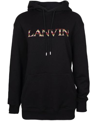 Lanvin Cotton Hoodie With Logo - Black