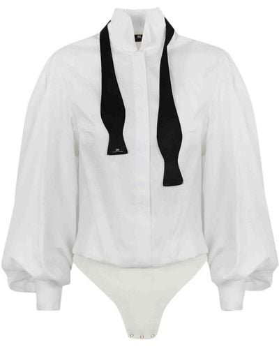Elisabetta Franchi Bodysuit Shirt - White