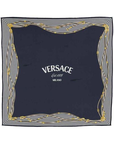 Versace Silk Scarf - Blue