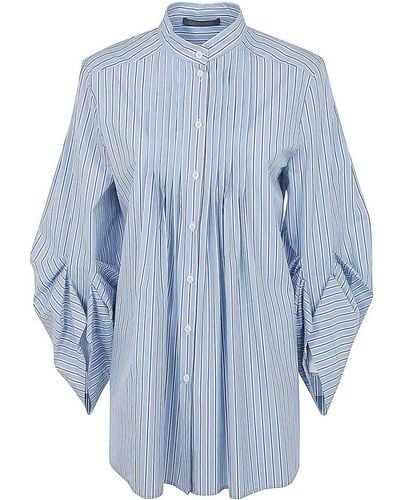 Alberta Ferretti Oversized Striped Shirt - Blue