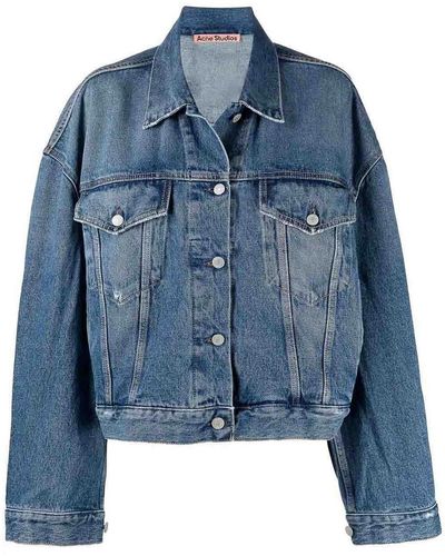 Acne Studios Relaxed Cropped Denim Jacket - Blue