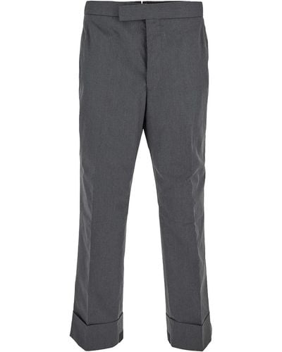 Thom Browne Trousers With Side Pockets - Grey