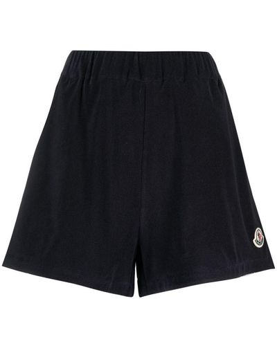 Moncler Logo Cotton Shorts - Black