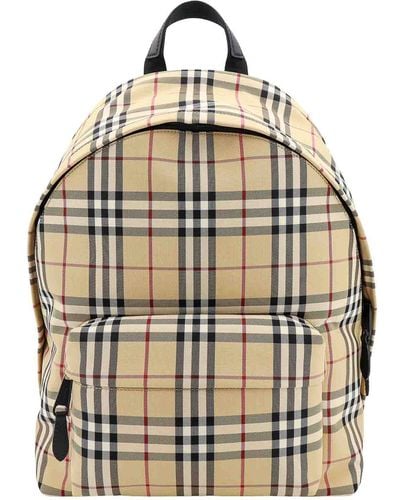 Burberry Nylon Backpack With Vintage Chec Motif - Metallic