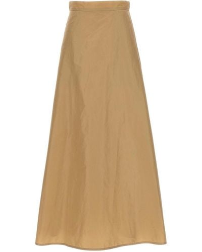 Jil Sander Long Flared Skirt - Natural