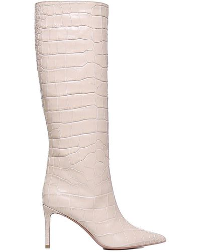 Giuliano Galiano Crocodile Print Leather Boots - White