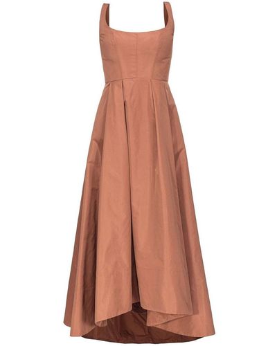 Pinko Square Neckline Dress - Brown