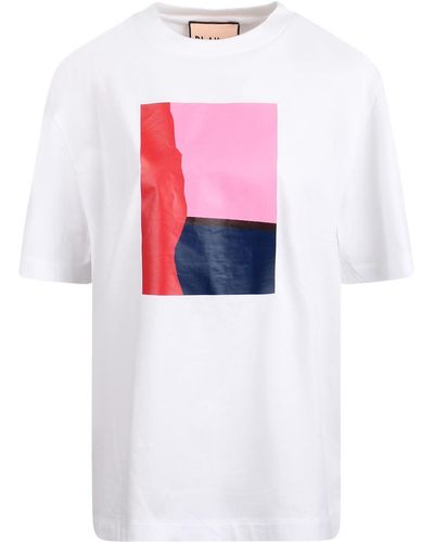 Plan C Oversized T-shirt With Graphics - White