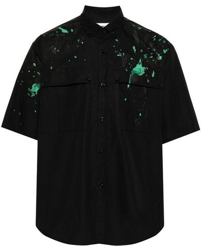 Moschino Logo Collar Shirt - Black