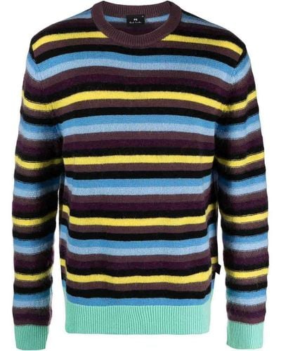 Paul Smith Striped Wool Sweater - Blue