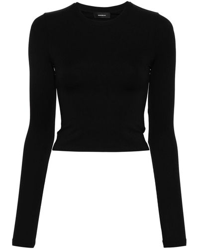 Wardrobe NYC Fitted Long Sleeve T-shirt - Black