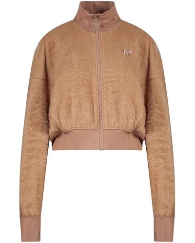 K KRIZIA Cotton Blend Jacket With Logo Embroidery - Natural