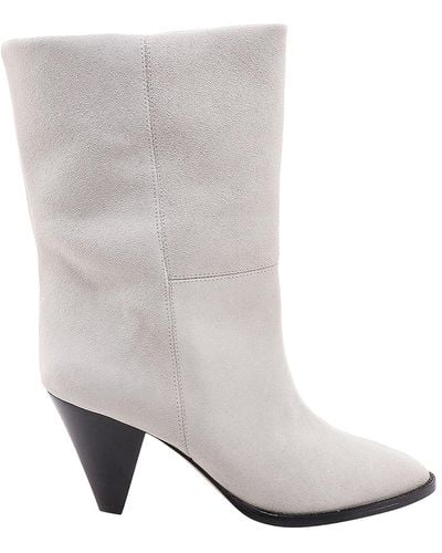 Isabel Marant Suede Ankle Boots - White