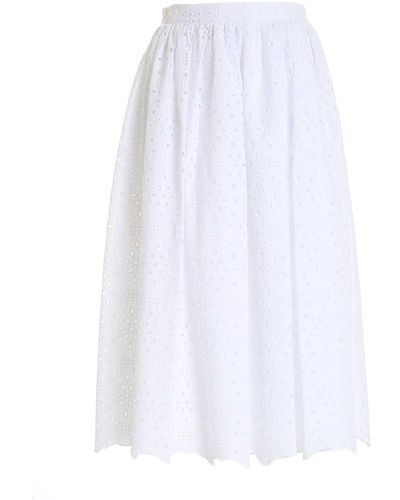 Vivetta Broderie Anglaise Long Skirt In - White
