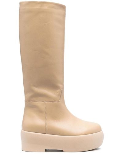 Gia Borghini Tubular Chunky-Sole Boots - White