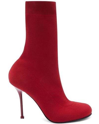 Alexander McQueen Knit 90mm Boots - Red