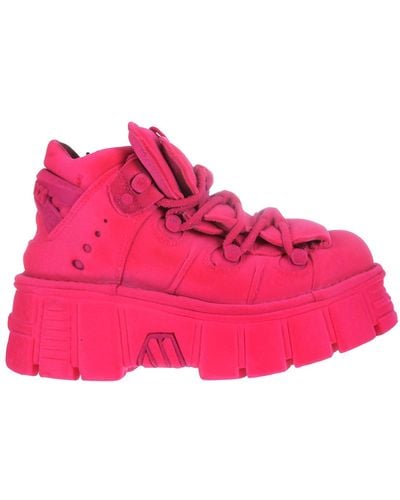 New Rock Leather Trainers - Pink