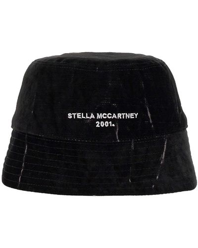 Stella McCartney Bucket Hat With Logo - Black