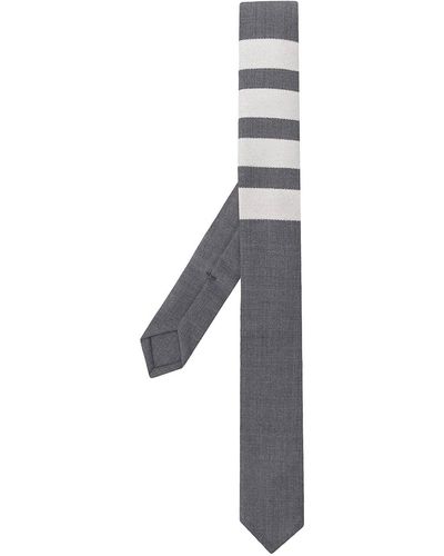 Thom Browne 4-bar Plain Weave Tie - Grey