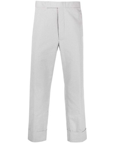 Thom Browne Stripe-pattern Tailored Trousers - Grey