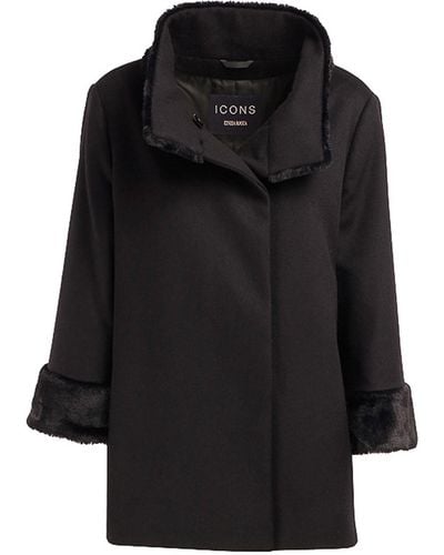 Cinzia Rocca Coat With Fur - Black