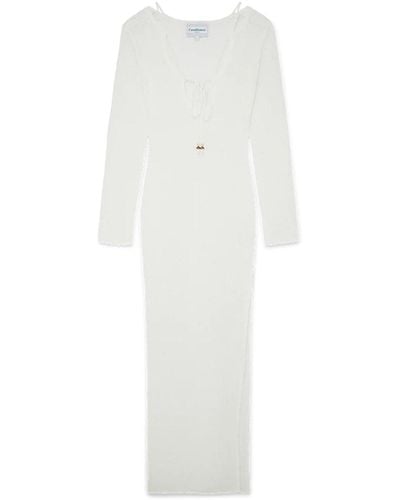 Casablancabrand Cut-out Boucle Dress - White
