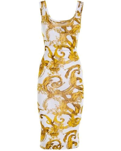 Versace Monogrammed Dress - Metallic