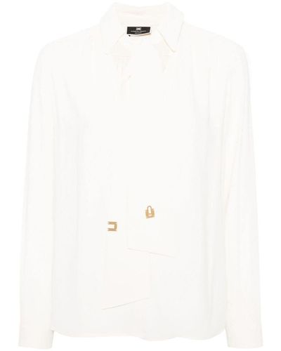 Elisabetta Franchi Shirt With Scarf - White