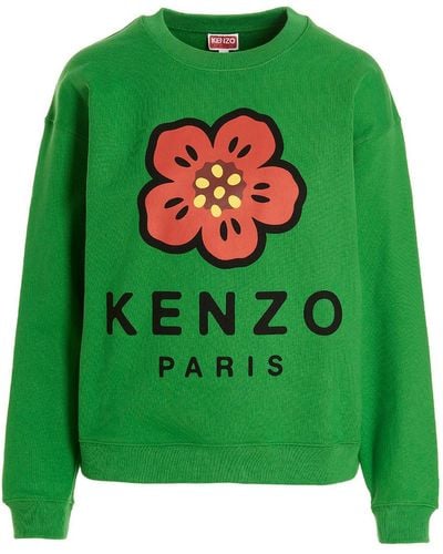 KENZO Logo Printed Sweatshirt - Green