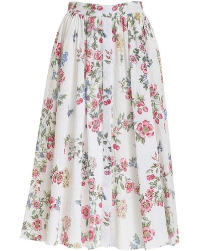Vivetta Flower Print Skirt - White