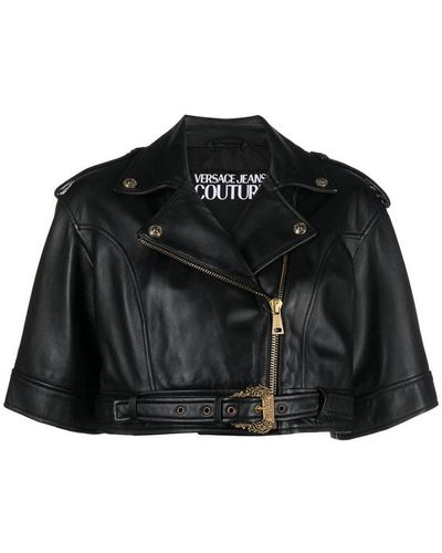 Versace Hardware Leather Jacket - Black